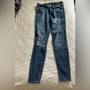 American Eagle Outfitters Blue Skinny Jeans Distressed